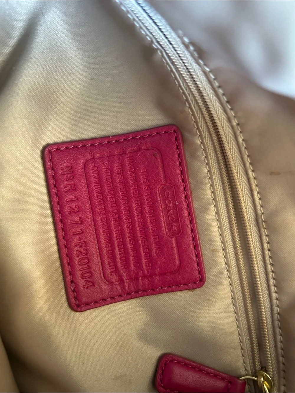 Coach Pebbled Leather Shoulder Bag in Berry Pink